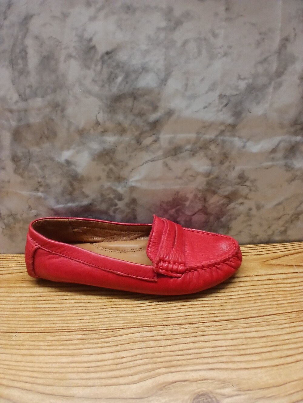 Kenneth Cole Gentle Soul Women's  Red Leather Portobello Driver  Penny Loafer